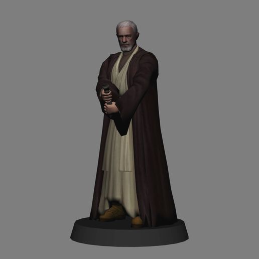 01.jpg Télécharger fichier STL Obi Wan Kenobi - Starwars LOW POLY 3D PRINT • Modèle à imprimer en 3D, TonMcu