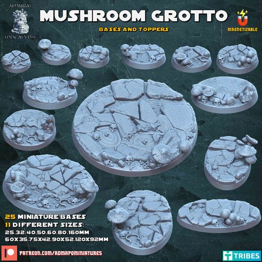 Mushroom Grotto Bases (pre-supported)