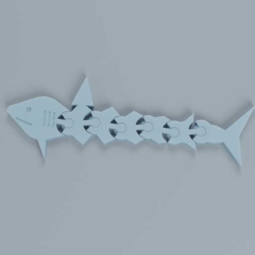 Flexi Shark - Print-in-Place Articulated Shark, Customizable (No Supports)