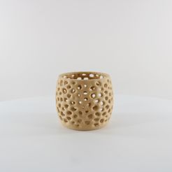 3D-Printed-Voronoi-Tea-light-holder-by-Slimprint-1.jpg STL-Datei Voronoi Teelichthalter | Home Decor | Slimprint・3D-druckbares Modell zum herunterladen