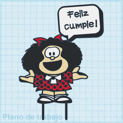 Mafalda.png Topper Cake / Cake Decoration Mafalda