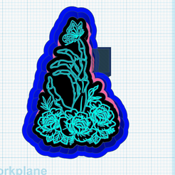 Skelly-hand-with-flowers-and-butterfly.png Archivo STL Skelly mano flores y mariposa・Diseño de impresión en 3D para descargar