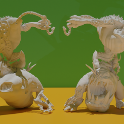 Mangler_set_FR-BK.png Free STL file Mangler Squig WIP・Model to download and 3D print