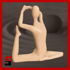 2.jpg Fichier STL Sculpture de yoga Décoration intérieure Pose de yoga méditation Art abstrait Bouddha・Design pour impression 3D à télécharger