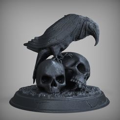 fa706449c94a0672777280ed9d20131e_preview_featured.jpg Download free STL file Raven with Skulls • 3D printable model, Nello