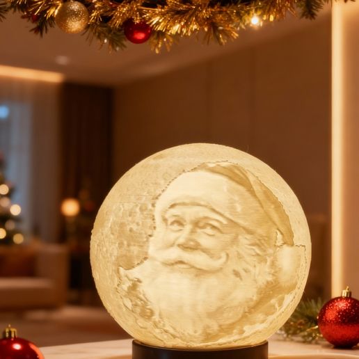 Black-Text,-No-BG-4.jpeg 🎅 Santa Christmas Lithophane Globe (4-Image Edition) – STL + Base | Full Commercial Licence