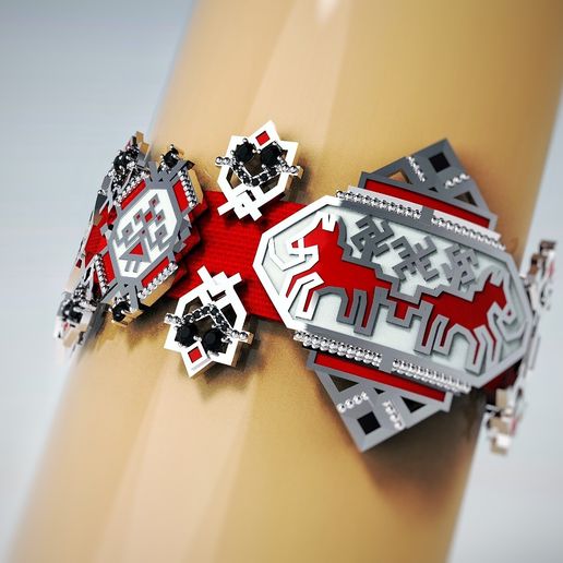 Russian embroidery ornament bracer