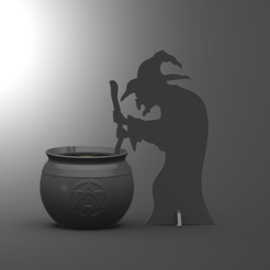 A.png Witch Silhouette Halloween Tea Light