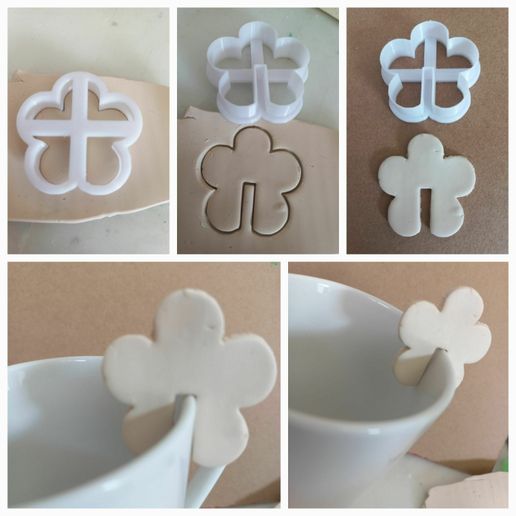 Flower Mug Hugger outline cookie cutter 3D model