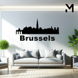 Brussels.png Wall silhouette - City skyline Set