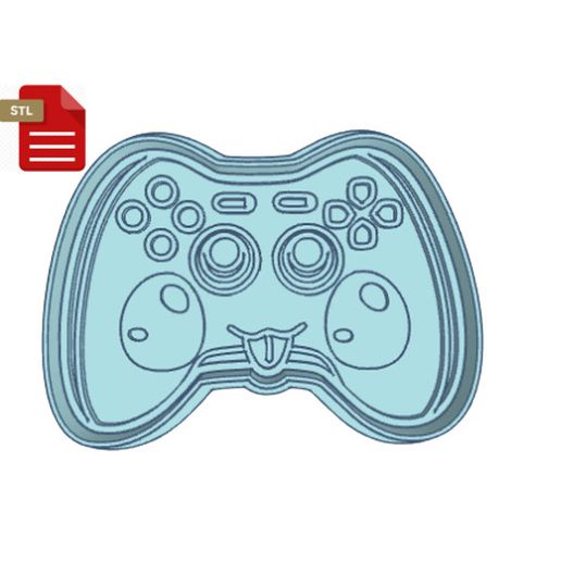 Kawaii Video Game Controller Cookie Cutter and Stamp 3D model