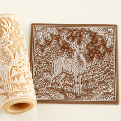 Winter Deer Texture Roller