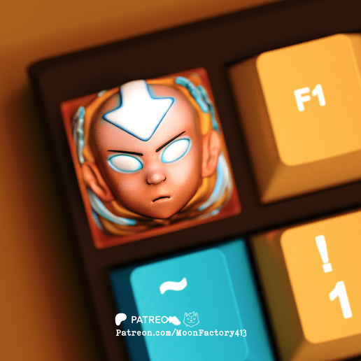 👾 Aang (Avatar) Artisan Keycap・ 3D File for 3D printing・Cults