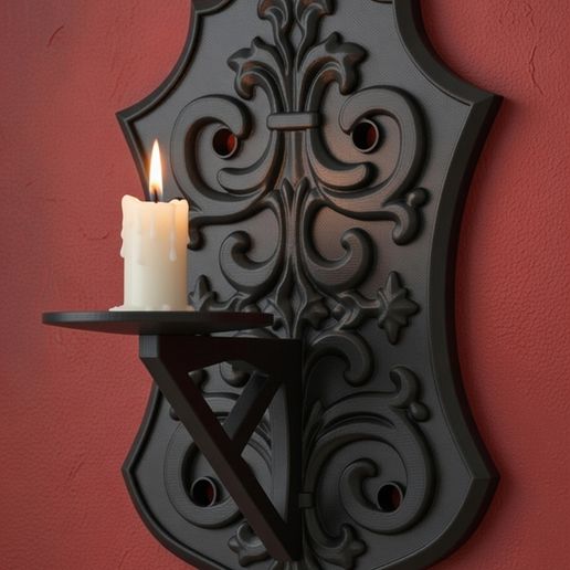 Gothic Wall Candle Holder – Wall Sconce - 3D Print Files- Candle Holder STL
