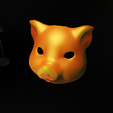 8b.png Animal Pig Face Mask - Animal Cosplay Helmet 3D print model