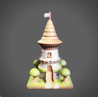 Screenshot-2024-12-10-014421.png Fantasy Tower 3D Model - Charming Stone Watchtower STL