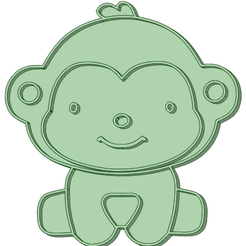 Mono_e.png STL file Monkey sitting whole cookie cutter・3D printable model to download