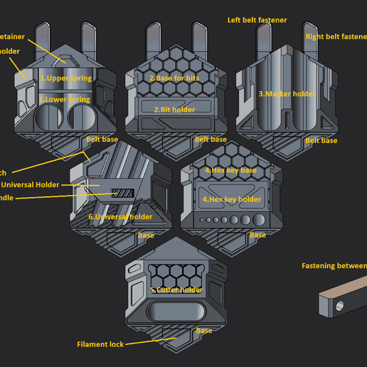 🧑‍🔧 Modular Work Cluster・ STL File for 3D printing・Cults