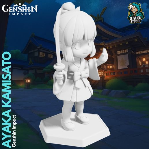 🎨 Chibi Ayaka Kamisato - Genshin Impact Fan Art 3D Model・ STL