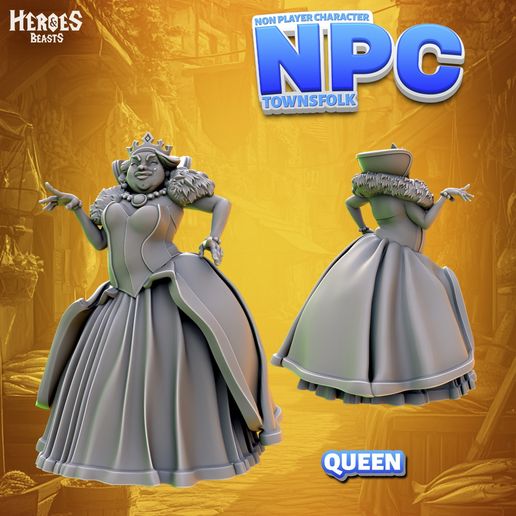 👸 Queen・ STL File for 3D printing・Cults