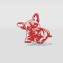 1.png STL file French bulldog wall decor・3D print design to download