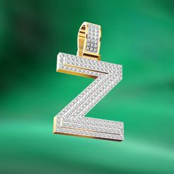 pendant-Z-14K-gold.jpg Fichier STL Fichiers 3D du pendentif "Z" pour la production・Plan imprimable en 3D à télécharger
