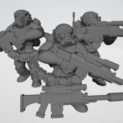 SniperTeamAssemble.png Descargue el archivo STL gratuito Guardias del ambiente hostil - Escuadrón de francotiradores • Objeto de impresión 3D, Cikkirock