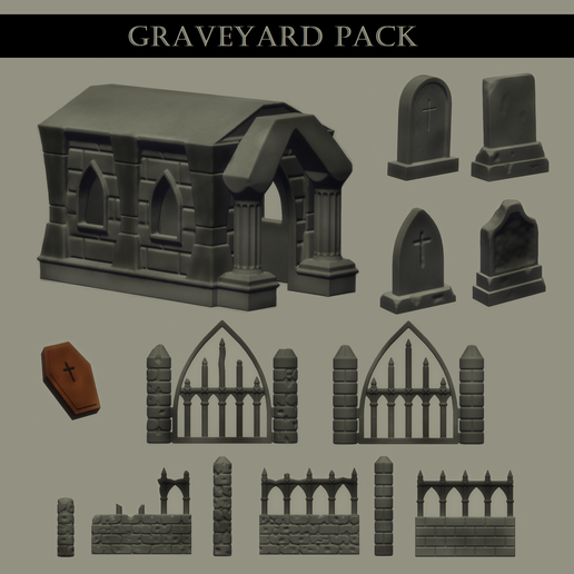🎲 Graveyard pack・ STL File for ・Cults