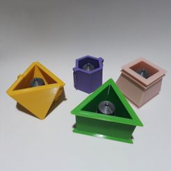 Mini-Macetas.jpg 3D file Molds for mini geometric concrete pots (pack x 4)・Model to download and 3D print
