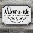 Welcome-ish DEPENDS ON WHO YOU ARE 0, By (5 we ae Welcome Sign