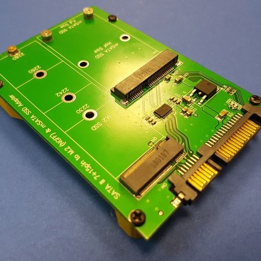 SATA III (7+15pin) to M.2.(NGFF) & msata SSD Adapter holder