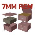 COL_36_7mmrem_100a.png AMMO BOX 7MM REM MAG AMMUNITION STORAGE 7mm CRATE ORGANIZER