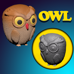 Untitled-2.png Fichier OBJ Mignon OWL・Objet imprimable en 3D à télécharger