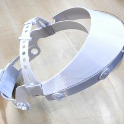 Faceshield1.jpg Fichier 3D gratuit écran facial confortable avec bouton de réglage de la taille et bandeau supérieur・Idée pour impression 3D à télécharger