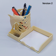 Diapositiva1.png Desk pencil cup and memo pad holder with dolphin low poly