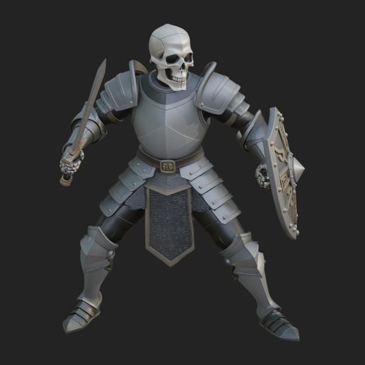 Skeleton Knight Statue Design 2 - 3D Print Model