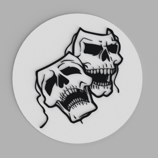 tinker.png Mask Skull Theater Logo Coaster