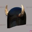 08.jpg Viking Mandalorian Helmet - Buffalo Horns - High Quality Model