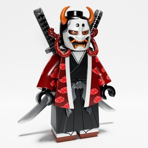 🗡️ Akatsuki Samurai Minifigura LEGO Mashup Brinquedo