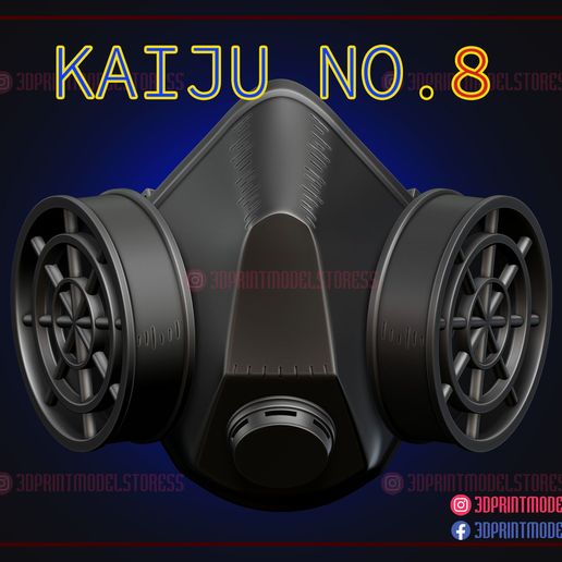 Kaiju_no_8_cosplay_mask_3d_print_model_00.jpg Télécharger le fichier Masque Kaiju No 8 - Masque protecteur Anime Cosplay • Objet pour imprimante 3D, 3DPrintModelStoreSS