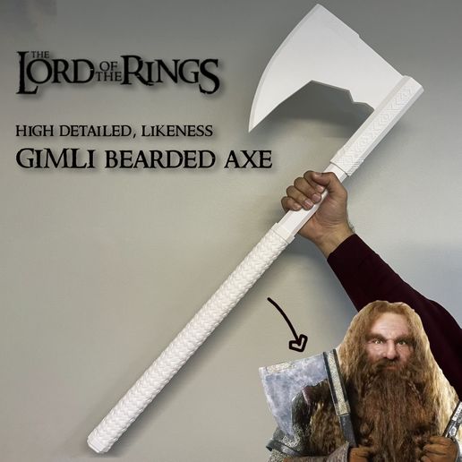 Gimli Bearded Axe (Lord of the Rings) 3D model