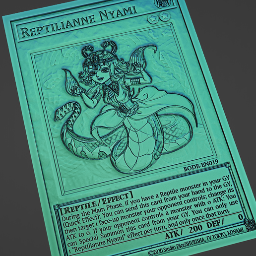 reptilianne nyami - yugioh STL File for Cults