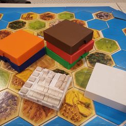 STL file Catan compatible player tray, game piece holder