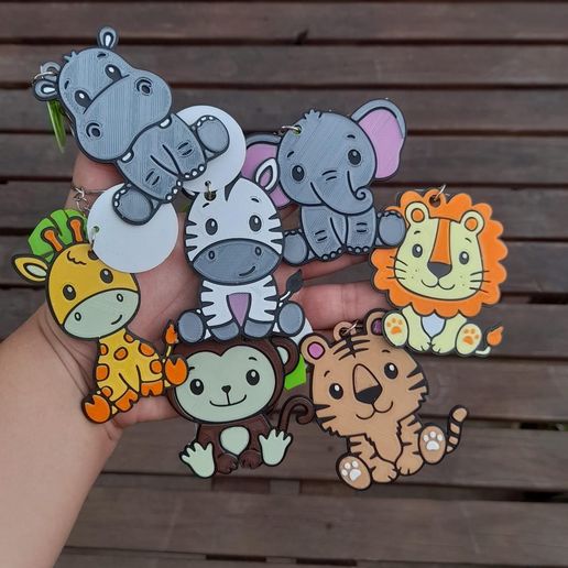 🔑 Assorted animal key rings・ STL File for 3D printing・Cults