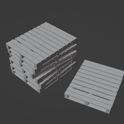 Pallets.png 3D file 28mm scale Wooden Pallets・3D printable model to download