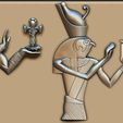 CACSE.jpg pharaoh horus statue - wall panel relief