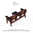 Side-by-Side-Patio-Chair-Miniature-Furniture-3.png Miniature Side by Side Patio Chair, Miniature Double Chair Bench with Table, Mini Outdoor furniture