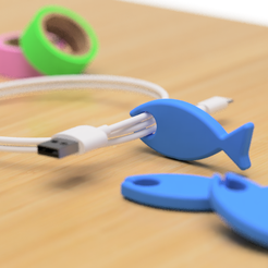 1.png Free STL file USB holder of mobile fish・3D printer model to download