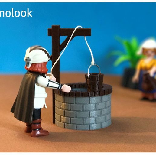 s-l1600.jpg STL file Medieval well miniature miniature scale figures playmobil・3D printing idea to download, playmolook