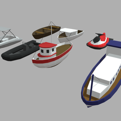 Low_Poly_Boats_Pack_01_Render_01.png STL file Low Poly Boats // Package 01・Template to download and 3D print